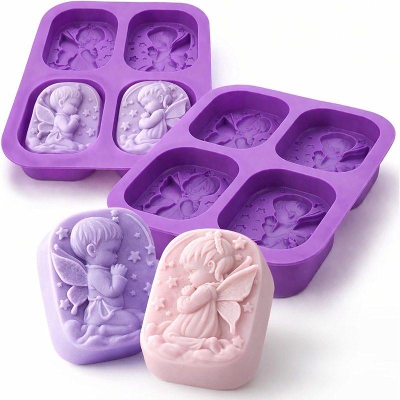 Soap Making Instructions - Engel-Silikonform für Seifenherstellung, Design mit betenden